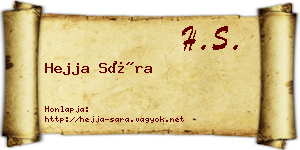 Hejja Sára névjegykártya